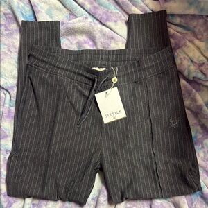 Gray Dress Pants with Pinstripe Pattern
